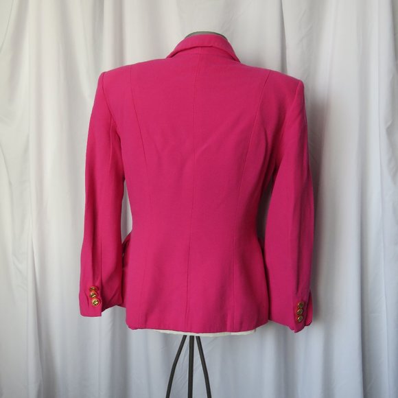 Holt Renfrew Collection Fuschia Wool Blazer - Picture 6 of 9